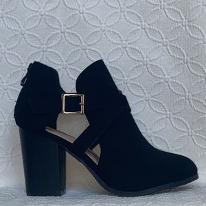 NWOT Black Suede Bootie